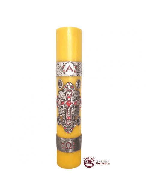 Vela Círio Pascal - Aplicação Cruz 01 - 50cm - 1